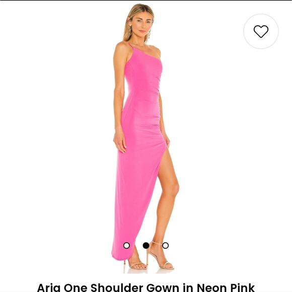 NWT Nookie Aria One Shoulder Gown in Neon Pink - Picture 2 of 7